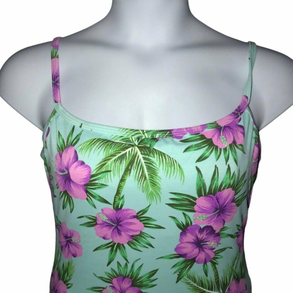 NWT Leilani One Piece Swimsuit Womens Plus Size 16 Hawaiian Floral Plumeria - Picture 2 of 9